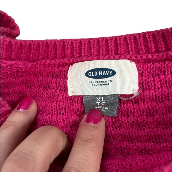 Old Navy XL Magenta Pink Honeycomb Knit Sweater - Picture 4 of 8